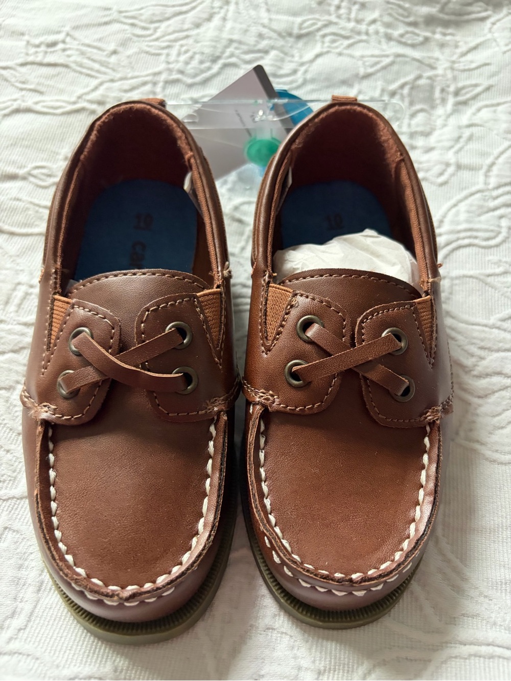Kids Brown Boat Shoes - Classic Casual Slip-On carters toddler 10 new